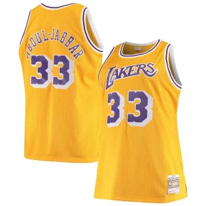 Pratico Versatile Kareem Abdul Jabbar Los Angeles Lakers 1984/85 Big & Tall Hardwood Classics Swingman Jersey Gold per gli appassionati