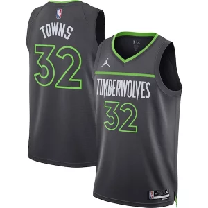 Pratico Karl Anthony Towns Minnesota Timberwolves Jordan Brand Unisex Swingman Jersey Statement Edition Charcoal per gli appassionati