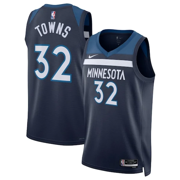 Stupendo Ottimo Accattivante Karl Anthony Towns Minnesota Timberwolves Nike Unisex Swingman Jersey Icon Edition Navy per gli appassionati