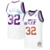 Moderno Pratico Karl Malone Utah Jazz 1991/92 Hardwood Classics Reload 3.0 Swingman Jersey White per gli appassionati