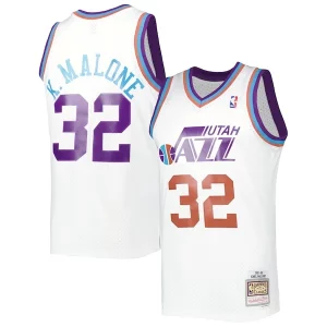 Moderno Pratico Karl Malone Utah Jazz 1991/92 Hardwood Classics Reload 3.0 Swingman Jersey White per gli appassionati