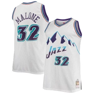 Gorgeous Moderno Karl Malone Utah Jazz 1996/97 Big & Tall Hardwood Classics Swingman Jersey White/Purple per gli appassionati
