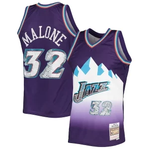 Versatile Duraturo Robusto Karl Malone Utah Jazz 1996/97 Hardwood Classics NBA 75th Anniversary Diamond Swingman Jersey Purple per gli appassionati