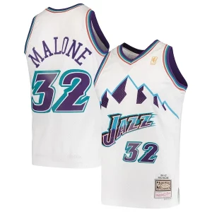 Carino Karl Malone Utah Jazz 1996/97 Hardwood Classics Swingman Jersey White per gli appassionati