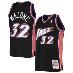Sofisticato Karl Malone Utah Jazz 2001/02 Hardwood Classics Swingman Jersey Black per gli appassionati
