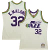 Fantastico Splendido Eccezionale Karl Malone Utah Jazz Chainstitch Swingman Jersey Cream per gli appassionati