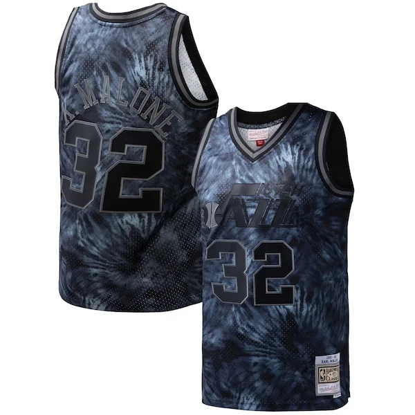 Duraturo Accattivante Karl Malone Utah Jazz Hardwood Classics 1991/92 Tie Dye Swingman Jersey Black per gli appassionati