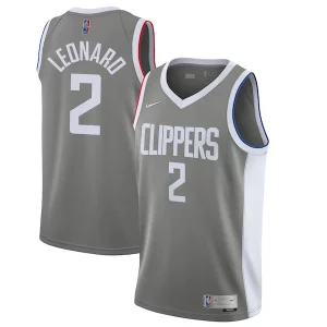 Stupendo Bellissimo Comodo Kawhi Leonard LA Clippers Nike 2020/21 Swingman Player Jersey Gray Earned Edition per gli appassionati