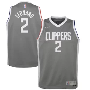 Comodo Kawhi Leonard LA Clippers Nike Youth 2020/21 Swingman Player Jersey Gray Earned Edition per gli appassionati