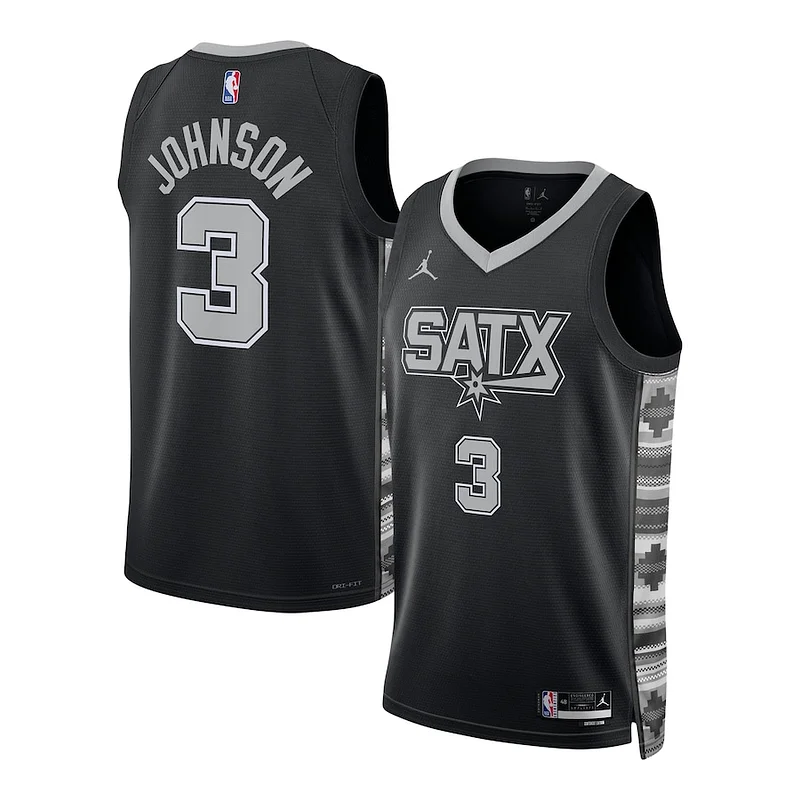 Comodo Splendido Lussuoso Keldon Johnson San Antonio Spurs Jordan Brand Unisex Swingman Jersey Statement Edition Black per gli appassionati