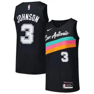 Magnifico Resistente Keldon Johnson San Antonio Spurs Nike Swingman Player Jersey City Edition Black per gli appassionati
