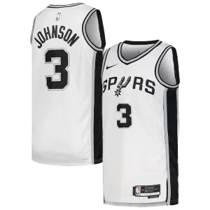 Comodo Keldon Johnson San Antonio Spurs Nike Unisex Swingman Jersey Association Edition White/Black per gli appassionati