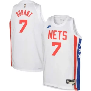 Duraturo Kevin Durant Brooklyn Nets Nike Youth 2022/23 Swingman Jersey White Classic Edition per gli appassionati