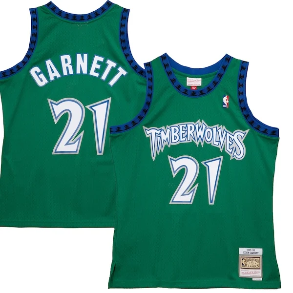 Versatile Kevin Garnett Minnesota Timberwolves 1997/98 Hardwood Classics Reload 2.0 Swingman Jersey Green per gli appassionati