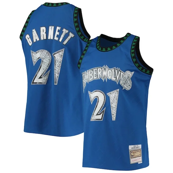 Duraturo Kevin Garnett Minnesota Timberwolves 2003/04 Hardwood Classics NBA 75th Anniversary Diamond Swingman Jersey Blue per gli appassionati