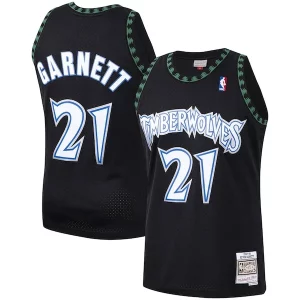 Gorgeous Kevin Garnett Minnesota Timberwolves Hardwood Classics Swingman Jersey Black/White per gli appassionati