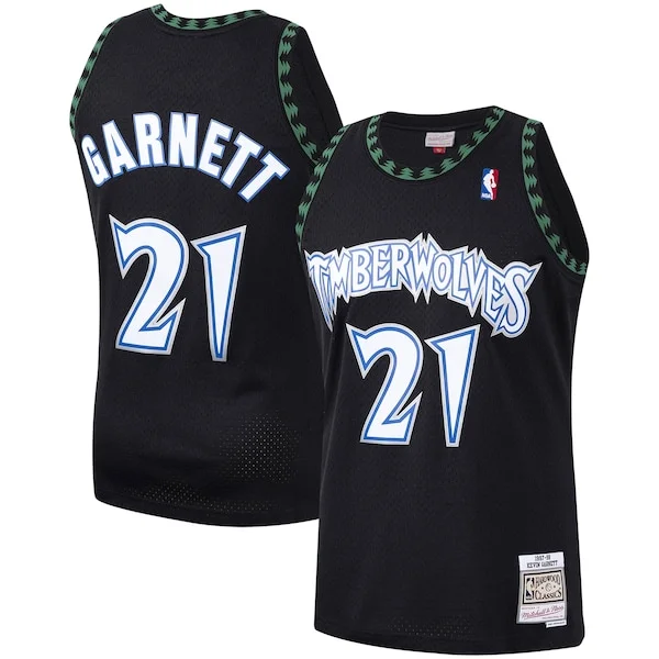 Gorgeous Kevin Garnett Minnesota Timberwolves Hardwood Classics Swingman Jersey Black/White per gli appassionati