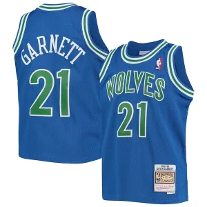 Attraente Delizioso Raffinato Kevin Garnett Minnesota Timberwolves Youth 1995 96 Hardwood Classics Swingman Jersey Blue per gli appassionati