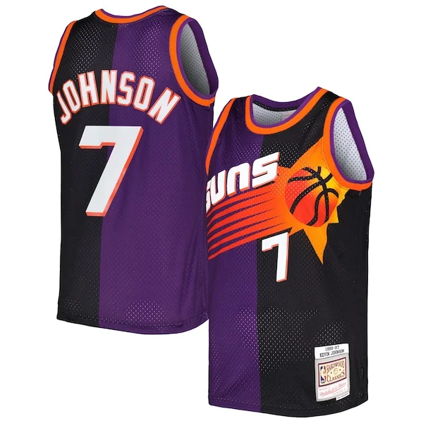 Splendido Carino Meraviglioso Kevin Johnson Phoenix Suns Hardwood Classics 1996/97 Split Swingman Jersey Purple/Black per gli appassionati
