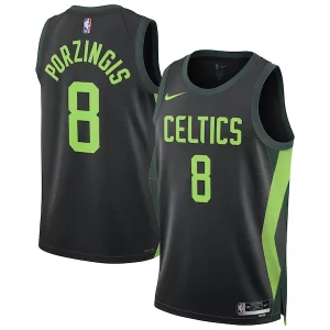 Fascinante Kristaps Porzingis Boston Celtics Nike Unisex 2024/25 Swingman Player Jersey City Edition Black per gli appassionati