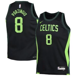 Classico Delizioso Kristaps Porzingis Boston Celtics Nike Youth 2024/25 Swingman Player Jersey City Edition Black per gli appassionati