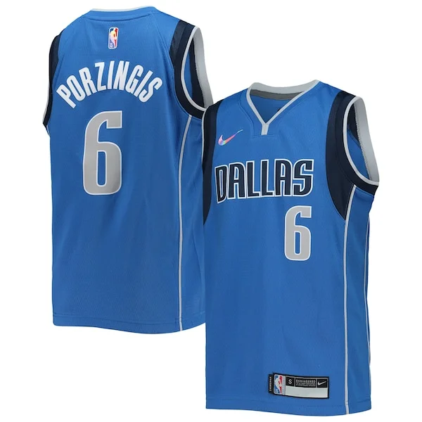 Cool Kristaps Porzingis Dallas Mavericks Nike Youth 2021/22 Diamond Swingman Jersey Icon Edition Blue per gli appassionati