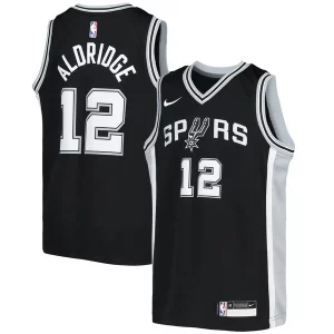Robusto LaMarcus Aldridge San Antonio Spurs Nike Youth Swingman Jersey Icon Edition Black per gli appassionati