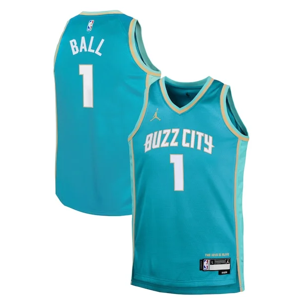Accattivante Fantastico Meraviglioso LaMelo Ball Charlotte Hornets Jordan Brand Youth Swingman Replica Jersey City Edition Teal per gli appassionati