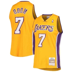 Attraente Lamar Odom Los Angeles Lakers 2001/02 Hardwood Classics Swingman Jersey Gold per gli appassionati