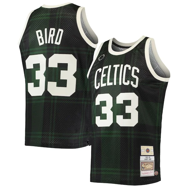 Incantevole Larry Bird Boston Celtics 1985/86 Hardwood Classics Uninterrupted Swingman Jersey Black per gli appassionati