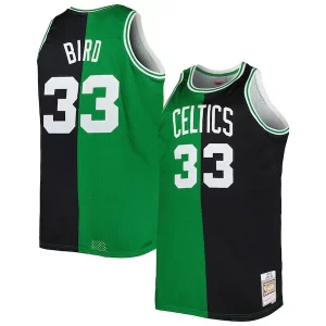 Stupendo Sofisticato Larry Bird Boston Celtics Big & Tall Hardwood Classics 1985/86 Split Swingman Jersey Kelly Green/Black per gli appassionati