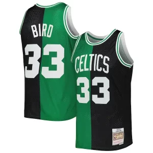 Splendido Fascinante Cool Larry Bird Boston Celtics Hardwood Classics 1985/86 Split Swingman Jersey Black/Kelly Green per gli appassionati