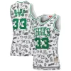 Delizioso Larry Bird Boston Celtics Women's 1985 Doodle Swingman Jersey White per gli appassionati