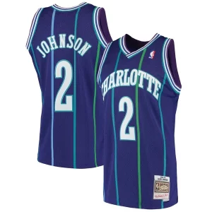 Bellissimo Attraente Larry Johnson Charlotte Hornets 1994/95 Hardwood Classics Swingman Jersey Purple per gli appassionati