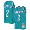 Magnifico Meraviglioso Fantastico Larry Johnson Charlotte Hornets Youth 1992/93 Hardwood Classics Swingman Jersey Teal per gli appassionati