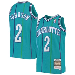 Magnifico Meraviglioso Fantastico Larry Johnson Charlotte Hornets Youth 1992/93 Hardwood Classics Swingman Jersey Teal per gli appassionati