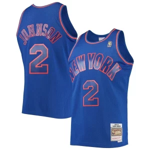 Magnifico Prestigioso Fantastico Larry Johnson New York Knicks 1996/97 Hardwood Classics Swingman Jersey Blue per gli appassionati