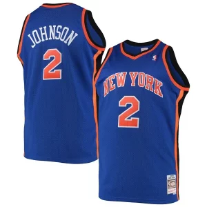 Meraviglioso Ottimo Larry Johnson New York Knicks 1998/99 Big & Tall Hardwood Classics Swingman Jersey Blue per gli appassionati
