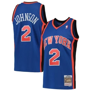 Trendy Gorgeous Raffinato Larry Johnson New York Knicks 1998/99 Hardwood Classics Swingman Jersey Blue per gli appassionati