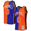 Meraviglioso Latrell Sprewell New York Knicks Hardwood Classics 1998/99 Split Swingman Jersey Blue/Orange per gli appassionati