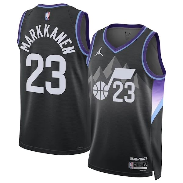 Lussuoso Lauri Markkanen Utah Jazz Jordan Brand Unisex 2024/25 Swingman Jersey Statement Edition Black per gli appassionati