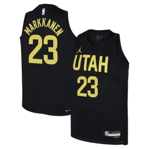 Meraviglioso Splendido Lauri Markkanen Utah Jazz Jordan Brand Youth Swingman Jersey Statement Edition Black per gli appassionati