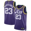 Versatile Lauri Markkanen Utah Jazz Nike Unisex 2023/24 Swingman Replica Jersey Classic Edition Purple per gli appassionati