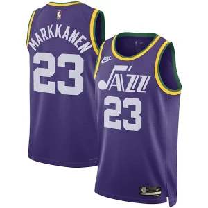 Versatile Lauri Markkanen Utah Jazz Nike Unisex 2023/24 Swingman Replica Jersey Classic Edition Purple per gli appassionati