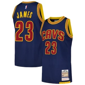 Duraturo Gorgeous LeBron James Cleveland Cavaliers 2015/16 Hardwood Classics Authentic Jersey Navy per gli appassionati