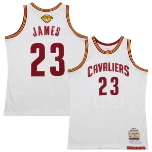 Elegante Bellissimo LeBron James Cleveland Cavaliers 2015/16 Hardwood Classics Authentic Jersey White per gli appassionati