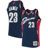 Prestigioso LeBron James Cleveland Cavaliers Hardwood Classics Swingman Jersey Navy per gli appassionati