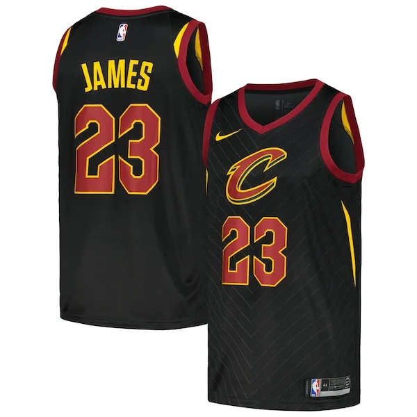 Lussuoso Moderno Cool LeBron James Cleveland Cavaliers Nike Swingman Player Jersey Statement Edition Black per gli appassionati