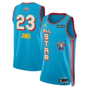 Moderno Accattivante Elegante LeBron James Jordan Brand Unisex 2025 NBA All Star Game Swingman Player Jersey Light Blue per gli appassionati