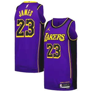 Classico Meraviglioso LeBron James Los Angeles Lakers Jordan Brand Authentic Player Jersey Statement Edition Purple per gli appassionati
